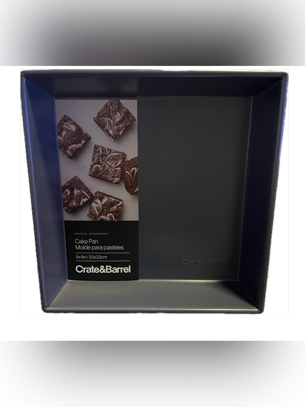 Crate & Barrel Slate Blue 9x9" Square Silicone Nonstick Cake Pan - Picture 4 of 6